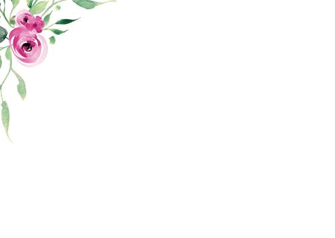 We said yes! Trouwkaart Stijlvol wit met bloemen 2