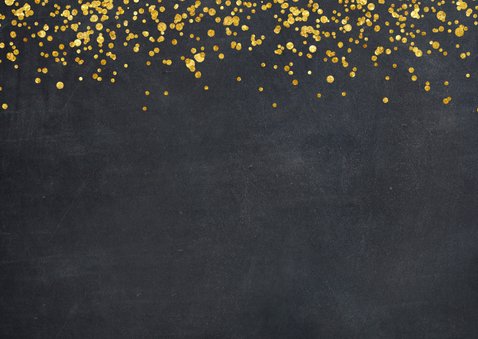 Weihnachtskarte auf Kreidetafel mit Fotos & Goldkonfetti 2