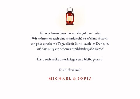 Weihnachtskarte Dackel mit Laterne 3