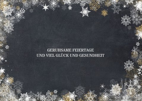 Weihnachtskarte drei Fotos und Schneeflocken 2