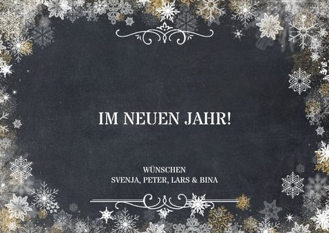 Weihnachtskarte drei Fotos und Schneeflocken 3
