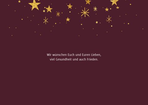 Weihnachtskarte elegantes rot mit Foto und Sternen 2