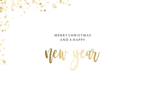 Weihnachtskarte festlich mit Foto und Goldkonfetti 2