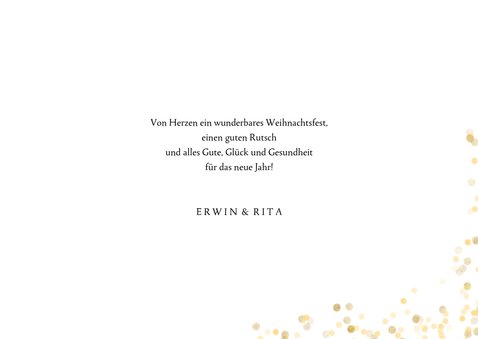 Weihnachtskarte festlich mit Foto und Goldkonfetti 3