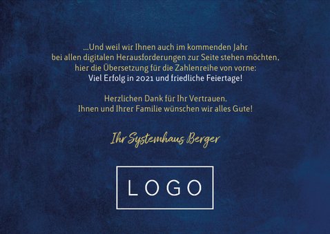 Weihnachtskarte Firma Binärcode 3