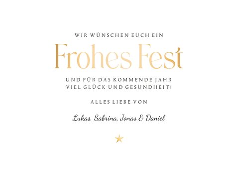 Weihnachtskarte Foto & schimmernde Weihnachtskugeln 3