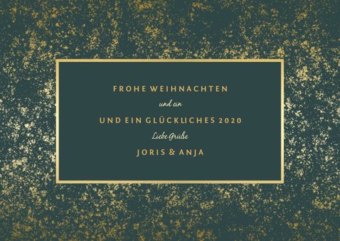 Weihnachtskarte grün mit Foto in Goldrahmen 3