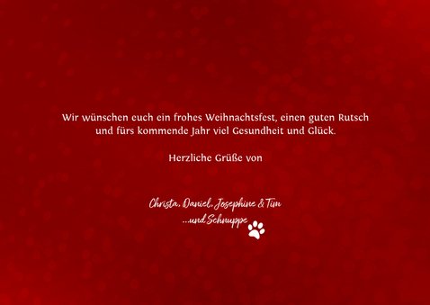 Weihnachtskarte in Rot mit Foto in Goldrahmen 3