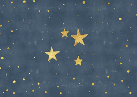 Weihnachtskarte mit Fotos dunkelblau mit Sternen 2