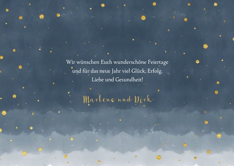 Weihnachtskarte mit Fotos dunkelblau mit Sternen 3