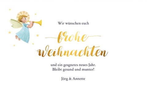 Weihnachtskarte mit Weihnachtsengeln 3