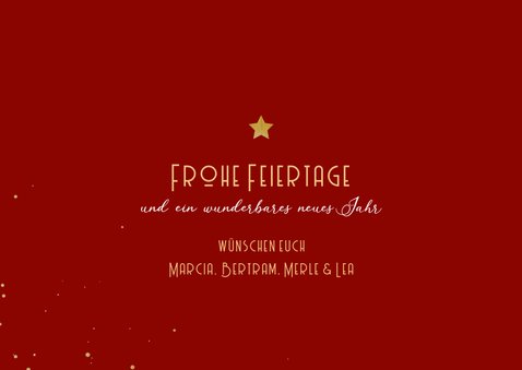 Weihnachtskarte Rottöne mit Fotos und Zweigen 3