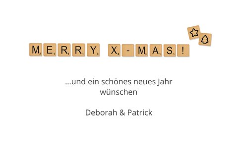 Weihnachtskarte Scrabble Merry Xmas 3