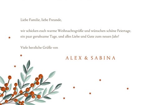 Weihnachtskarte Weihnachtszweige & Sternchen 3