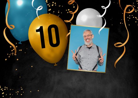 Wenskaart jubileum 10 jaar in dienst uitnodiging borrel 2