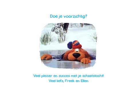 Wenskaart Loeki op de schaats -A 3