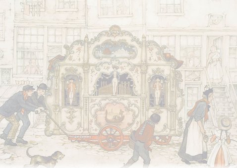 Wenskaart met oud-Hollands draaiorgel 2