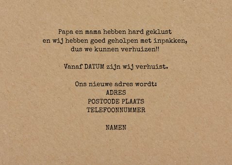 Wij verhuizen naar met 2 foto's 3