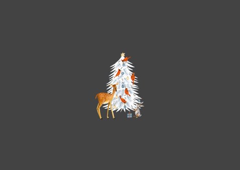 Winter wonderland dieren met kerstboom 2