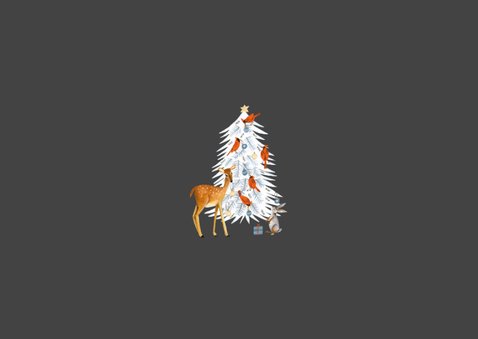 Winter wonderland dieren met kerstboom 2