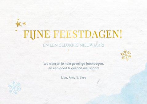 Winterse fotocollage kerstkaart met sneeuwvlokken en foto's 3
