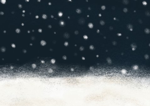 Winterse kerstkaart tekening winterkoninkje en foto Achterkant
