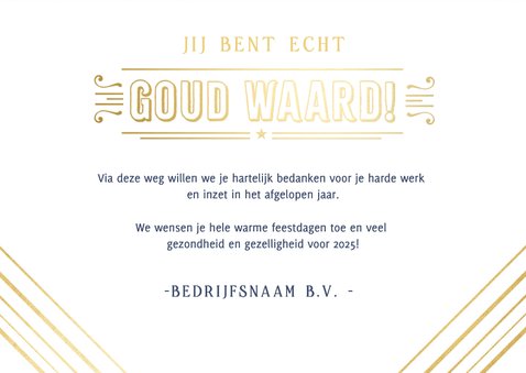 Zakelijke bedankt kaart medewerkers art deco stijl 3