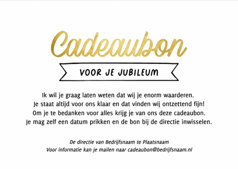 Zakelijke cadeaubon diner etentje goud doodle algemeen 3