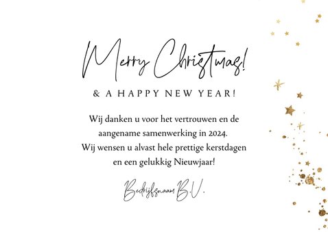 Zakelijke fotokaart goudlook cirkel kerstboom cadeaus 3