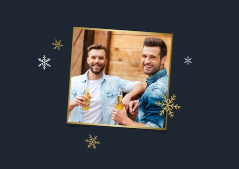 Zakelijke kerst kaart 2026 goud eigen foto's of logo 2
