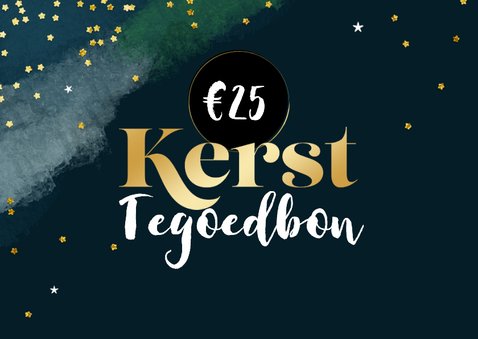Zakelijke kerst tegoedbon strik goud verf blauw confetti 2