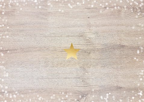 Zakelijke kerst- verhuiskaart met huisje sneeuw en logo Achterkant