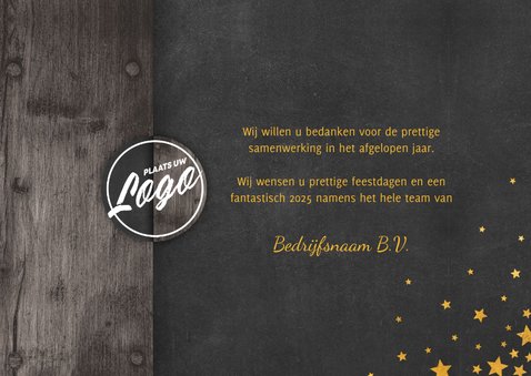 Zakelijke kerstkaart 2 foto's meertalig met logo en sterren 3