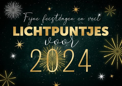 Zakelijke Kerstkaart 2024 Vuurwerk Lichtpuntjes | Kaartje2go