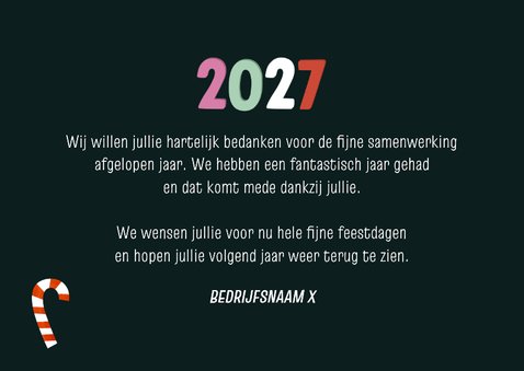 Zakelijke kerstkaart 2027 met kleurrijk kader 3