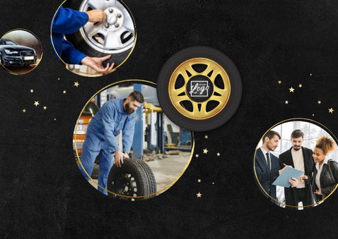 Zakelijke kerstkaart autobedrijf transport sales 2026 goud 2