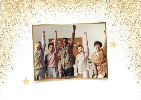 Zakelijke kerstkaart bedankt voor je inzet grote foto goud 2