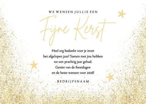 Zakelijke kerstkaart bedankt voor je inzet grote foto goud 3