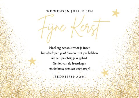 Zakelijke kerstkaart bedankt voor je inzet grote foto goud 3