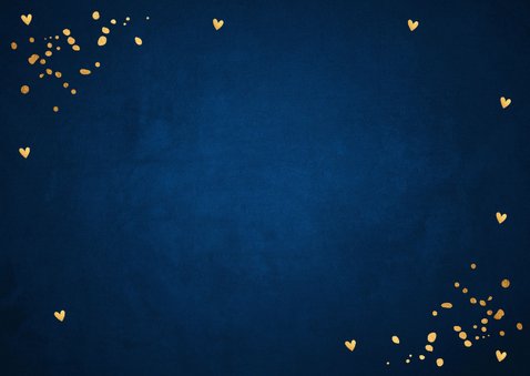 Zakelijke kerstkaart blauw fotocollage confetti goudlook 2