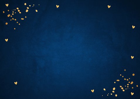 Zakelijke kerstkaart blauw fotocollage confetti goudlook Achterkant