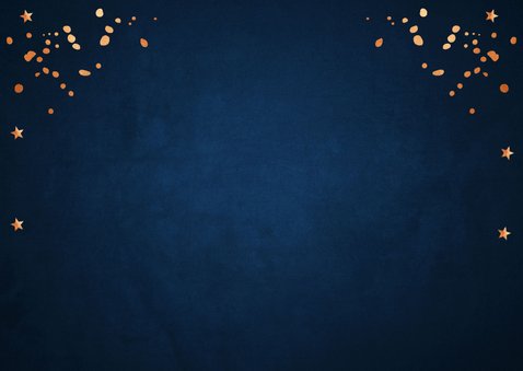 Zakelijke kerstkaart blauw fotocollage confetti koperlook 2