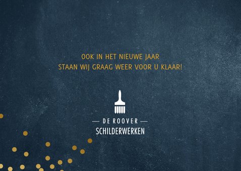 Zakelijke kerstkaart blauw met goud Merry Christmas 3