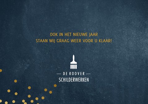 Zakelijke kerstkaart blauw met goud Merry Christmas 3