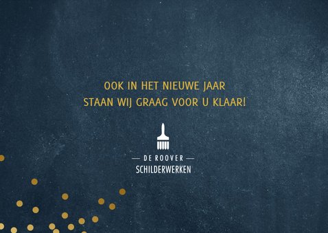 Zakelijke kerstkaart blauw met prettige kerstdagen in goud 3