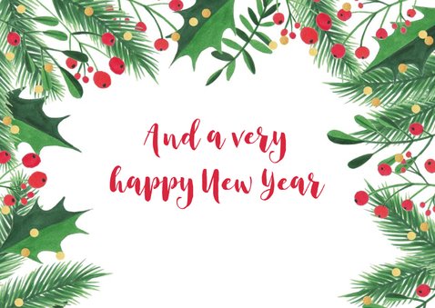 Zakelijke kerstkaart botanical confetti 2