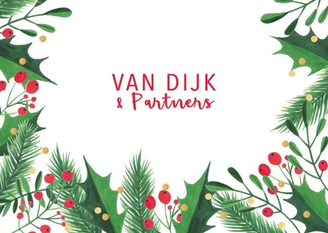 Zakelijke kerstkaart botanical confetti 3