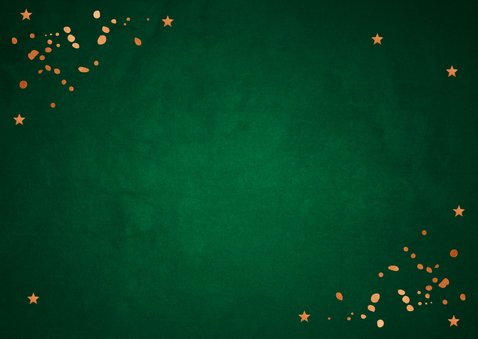 Zakelijke kerstkaart donkergroen koperlook typografie 2