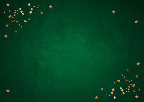 Zakelijke kerstkaart donkergroen koperlook typografie Achterkant