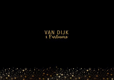 Zakelijke kerstkaart foto sterren tekst goudlook 3